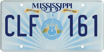 MS license plate CLF161