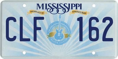 MS license plate CLF162