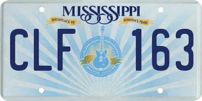 MS license plate CLF163