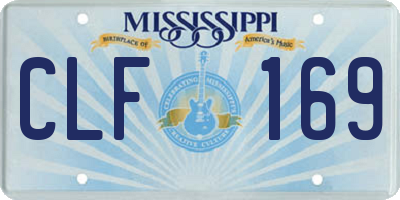 MS license plate CLF169