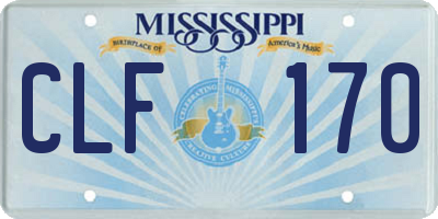 MS license plate CLF170