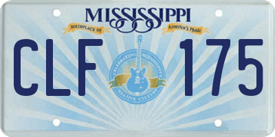 MS license plate CLF175
