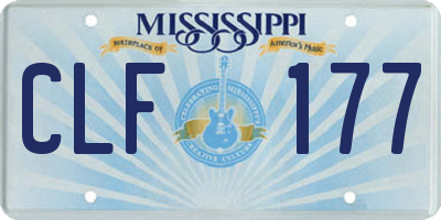 MS license plate CLF177