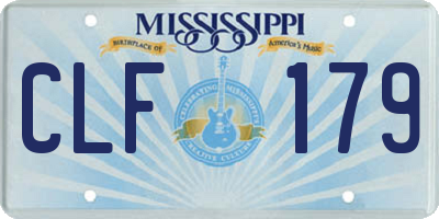MS license plate CLF179