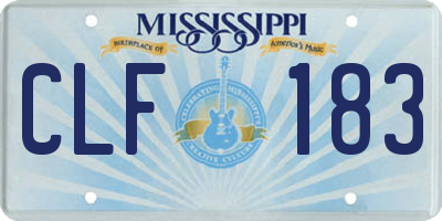 MS license plate CLF183