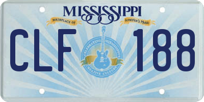 MS license plate CLF188