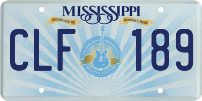 MS license plate CLF189