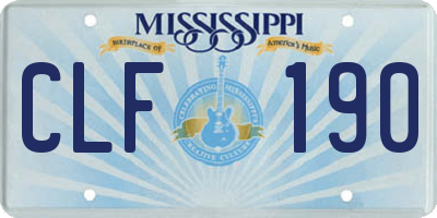 MS license plate CLF190