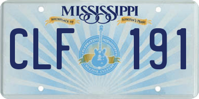 MS license plate CLF191