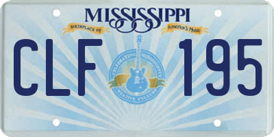 MS license plate CLF195