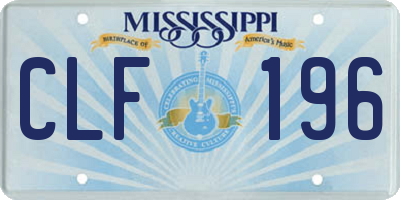 MS license plate CLF196