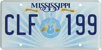 MS license plate CLF199