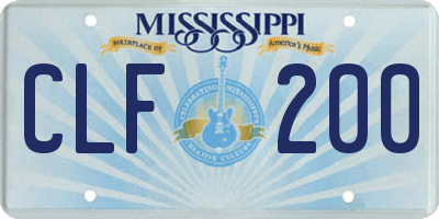 MS license plate CLF200