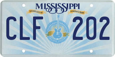 MS license plate CLF202