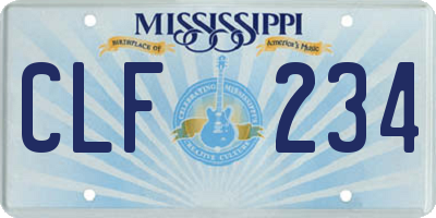 MS license plate CLF234