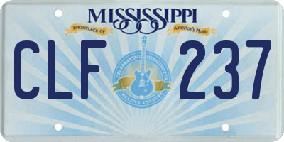 MS license plate CLF237