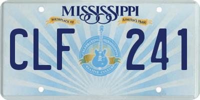 MS license plate CLF241