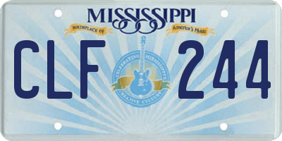 MS license plate CLF244