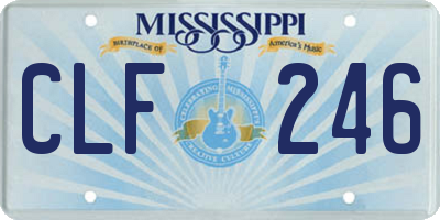 MS license plate CLF246