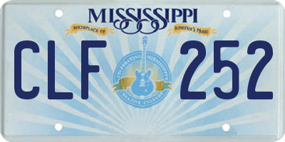 MS license plate CLF252