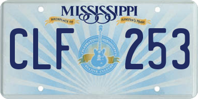 MS license plate CLF253
