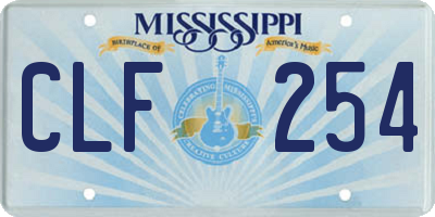 MS license plate CLF254