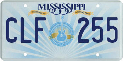 MS license plate CLF255