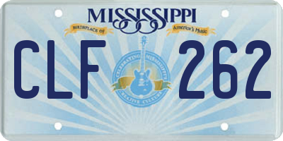 MS license plate CLF262