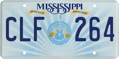 MS license plate CLF264