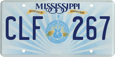 MS license plate CLF267