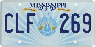 MS license plate CLF269