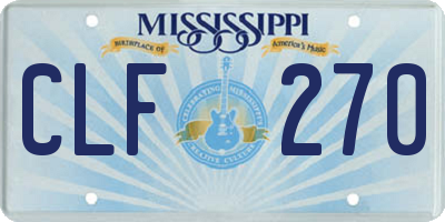 MS license plate CLF270