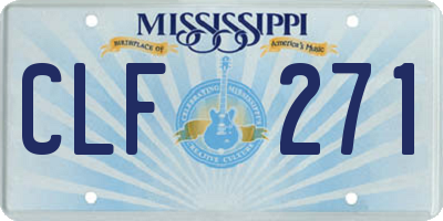 MS license plate CLF271