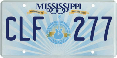 MS license plate CLF277