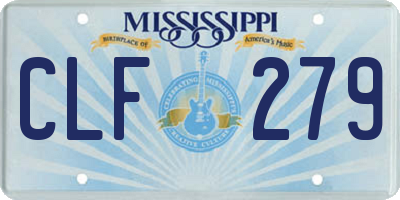 MS license plate CLF279