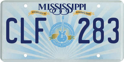 MS license plate CLF283