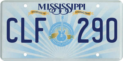 MS license plate CLF290