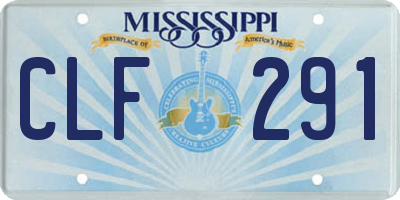 MS license plate CLF291