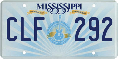 MS license plate CLF292