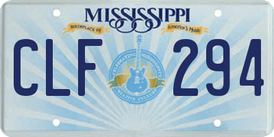 MS license plate CLF294