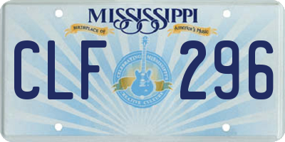 MS license plate CLF296