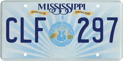 MS license plate CLF297
