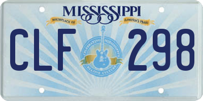 MS license plate CLF298