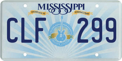 MS license plate CLF299