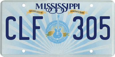 MS license plate CLF305