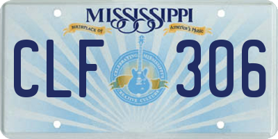 MS license plate CLF306