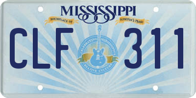 MS license plate CLF311