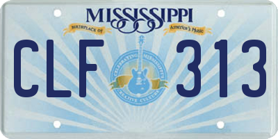 MS license plate CLF313