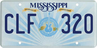 MS license plate CLF320