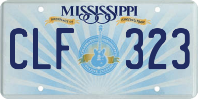 MS license plate CLF323